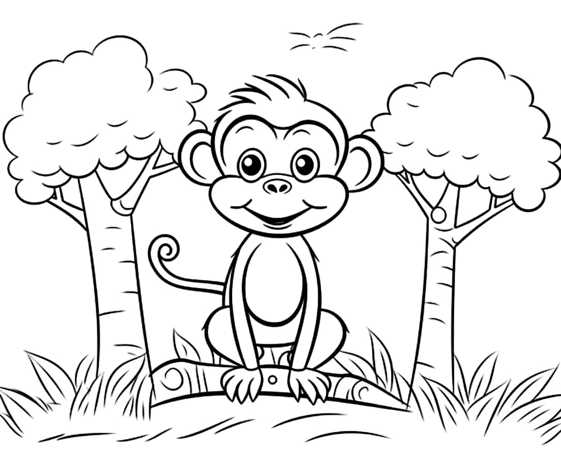 glücklicher Affe der dich anlächelt