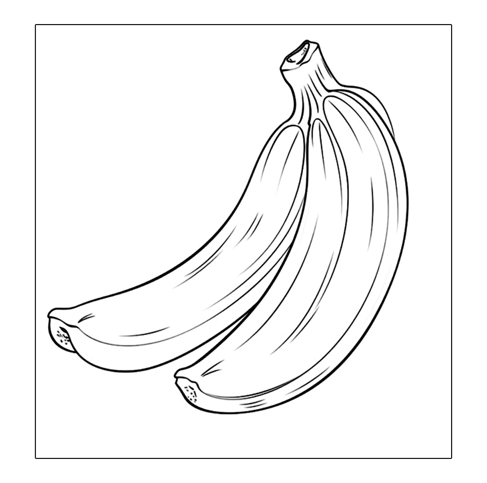 Ausmalbilder Banane für Kleinkinder