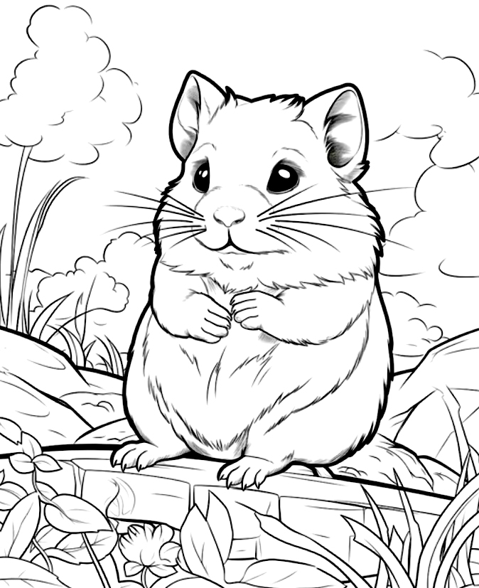 Unser kleiner süßer Freund Hamster sieht sehr nachdenklich aus