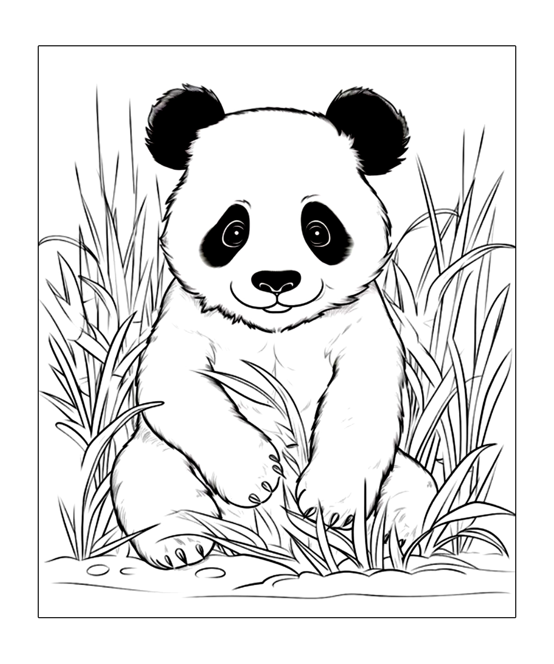 Panda sieht dich an und lächelt