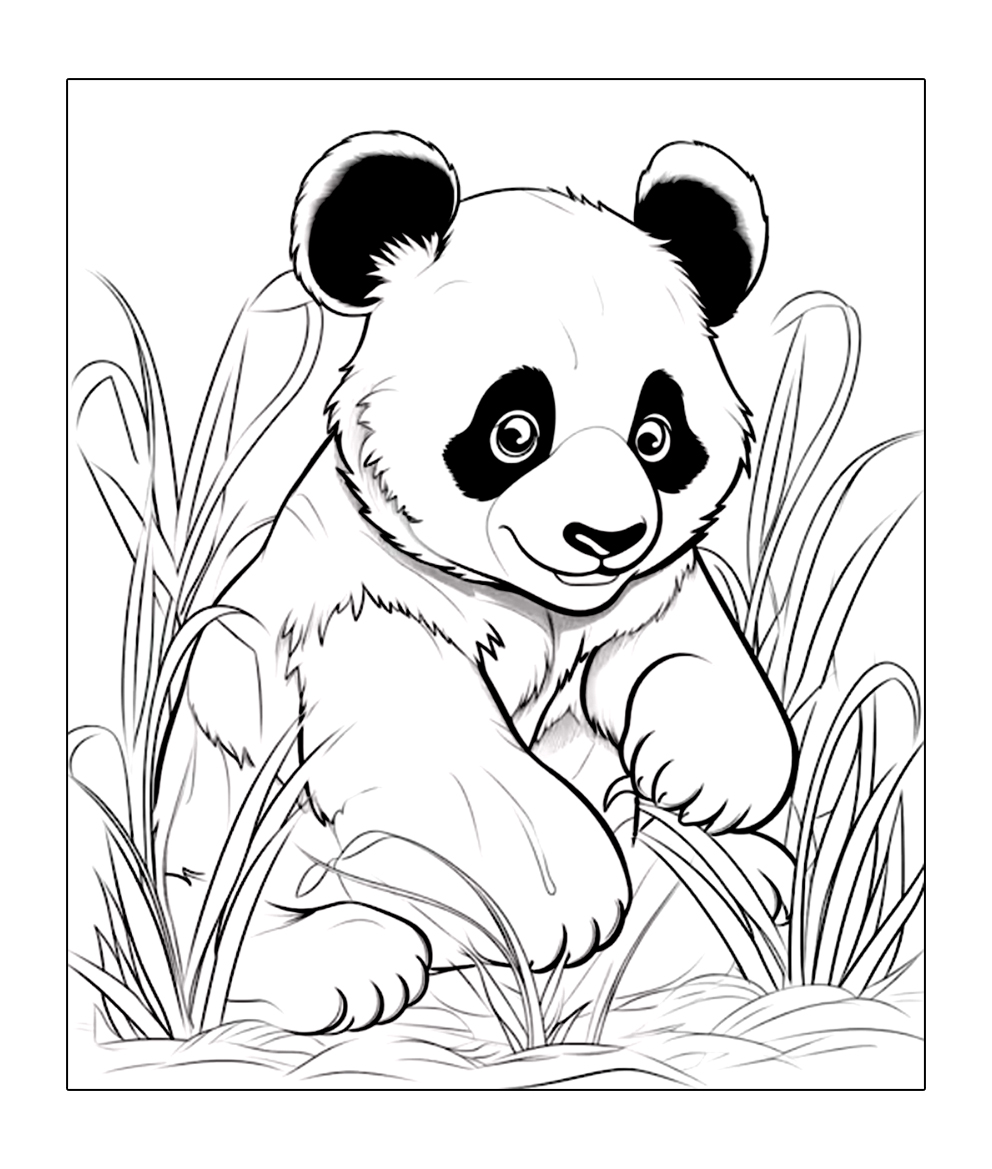 Panda auf der Suche nach Nahrung