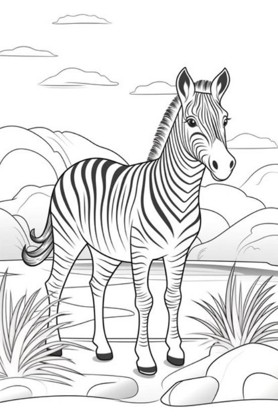 ein wunderschöner Tag mit Zebra