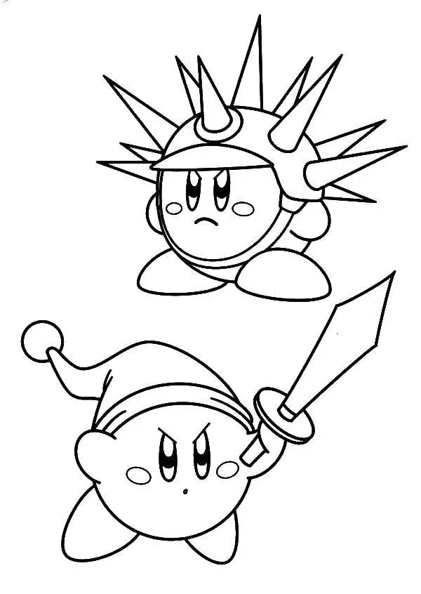 Zwei wütende Kirby Ausmalbild