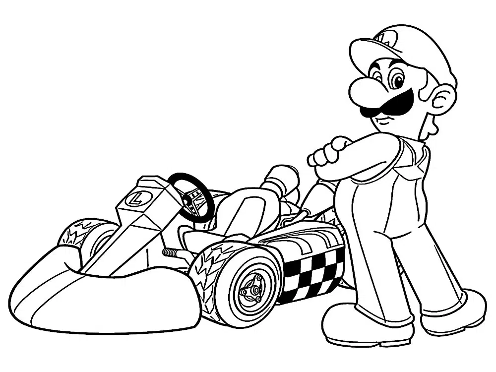 Super Mario Kart Ausmalbilder für Kleinkinder