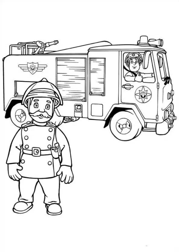 Feuerwehrmann Sam Ausmalbilder für Kinder