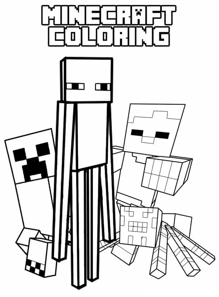 Minecraft Ausmalbild zum Ausdrucken