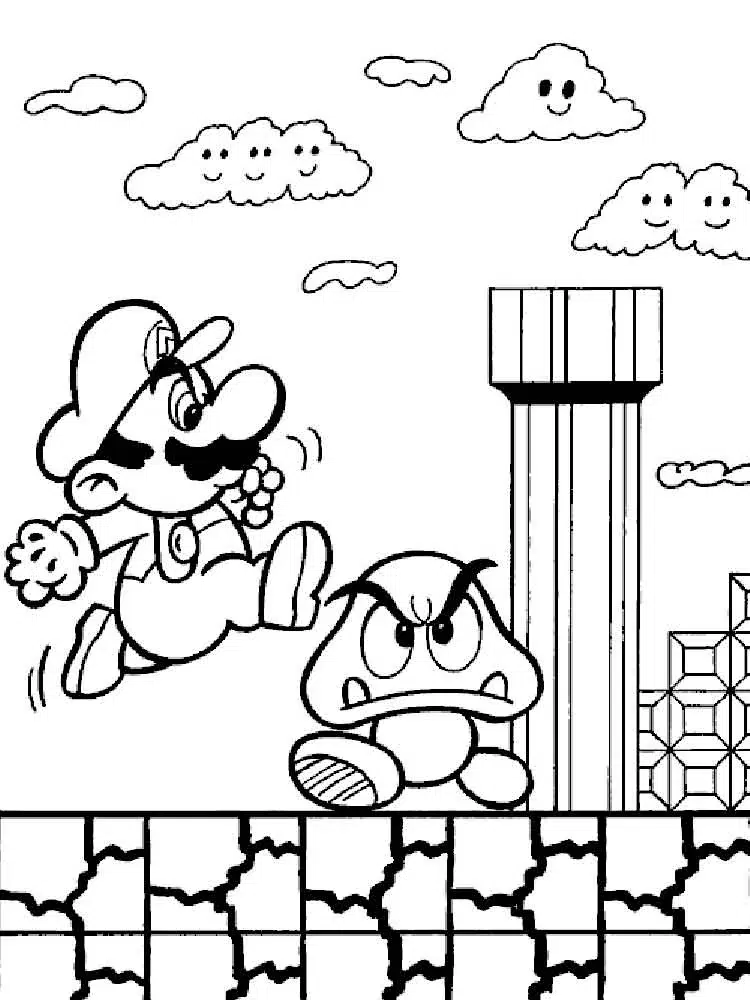 Super Mario Schwer Ausmalbilder für Erwachsene