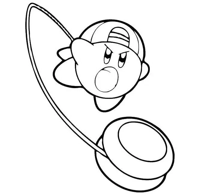 Kirby spielt Yo-yo Ausmalbild
