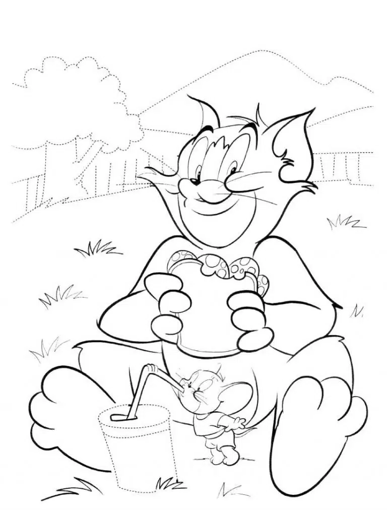 Tom und Jerry Essen Ausmalbild