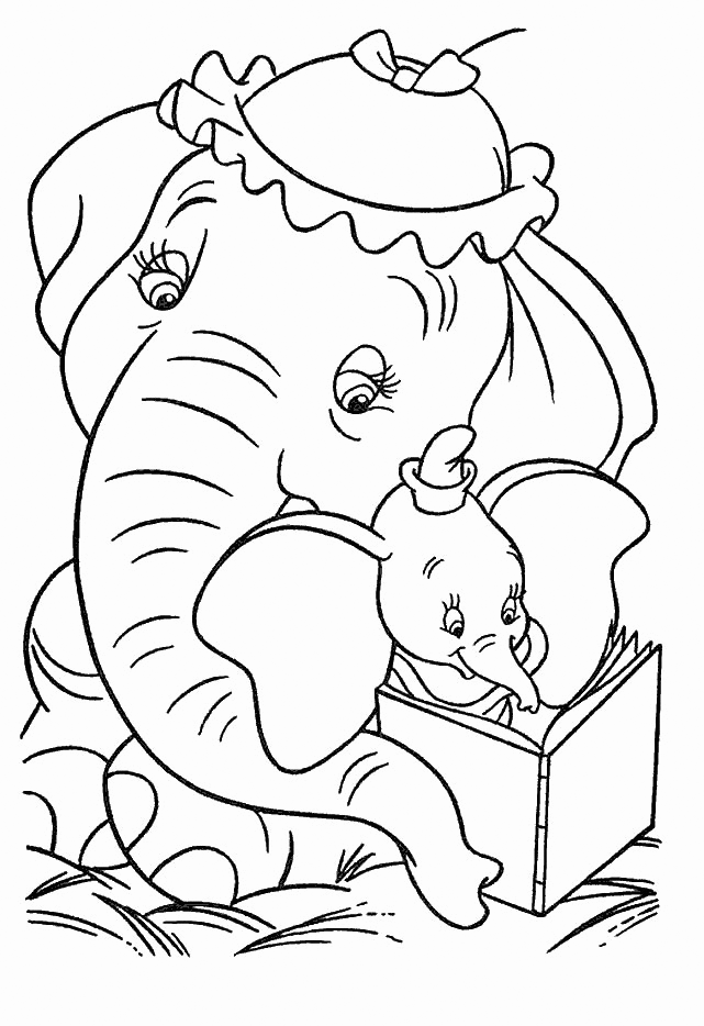 Mrs Jumbo und Dumbo Ausmalbild