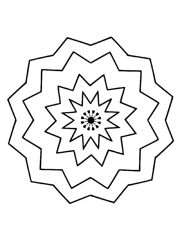 Einfach Stern Mandala Ausmalbild
