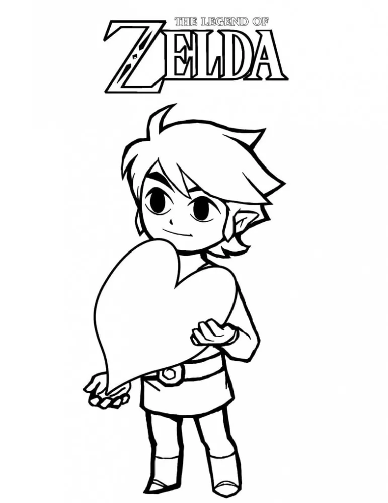 Zelda und Herzen Malvorlage