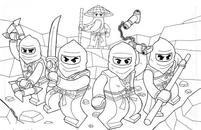 Mannschaft Ninjago Ausmalbild
