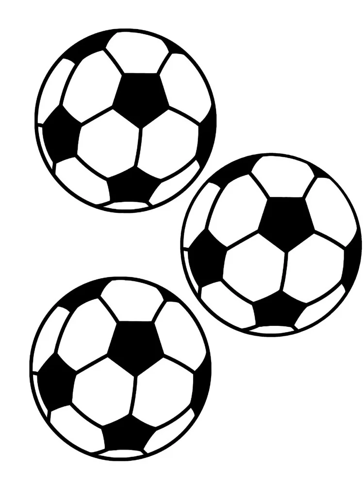 Drei Fußball Malvorlagen für Kinder