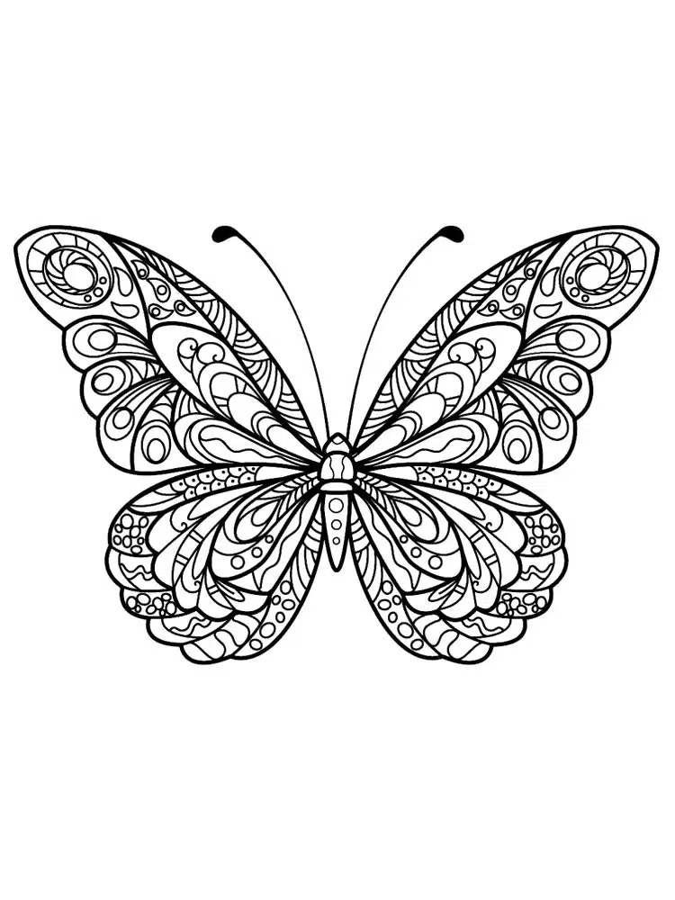 Schwer Ausmalbilder Schmetterling für Erwachsene