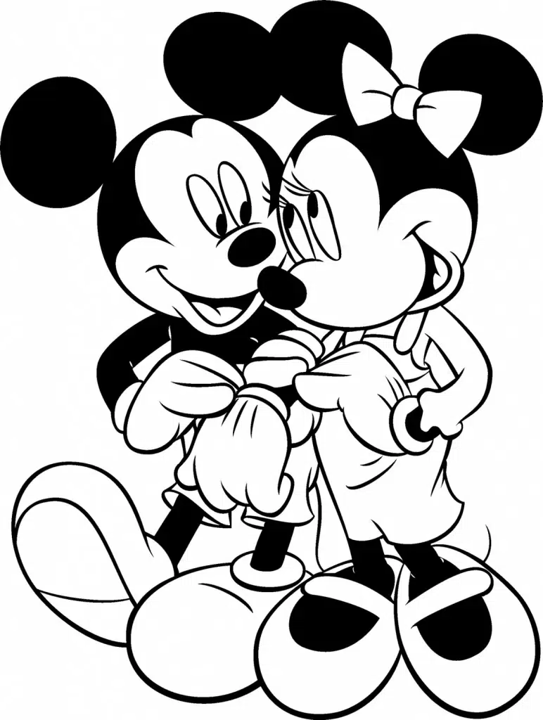 Minnie und Mickey Mouse Ausmalbild